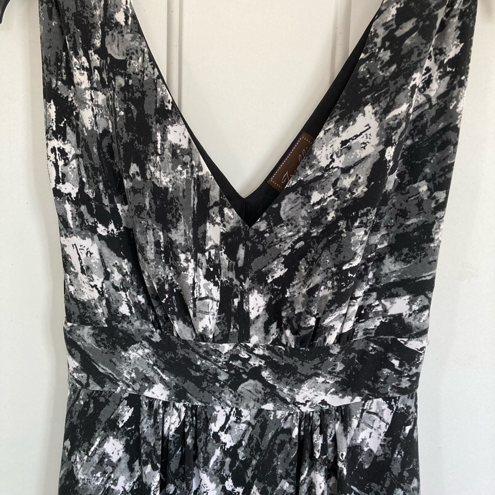 Women’s Trulli Black/Gray Abstract Design Sleeveless Dress XS